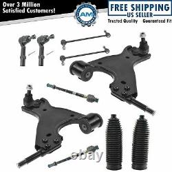 10 Piece Front Steering & Suspension Kit Control Arms Sway Bar Links Tie Rods