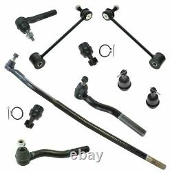 10 Piece Steering & Suspension Kit Tie Rods Drag Link Ball Joints Sway Bar Links