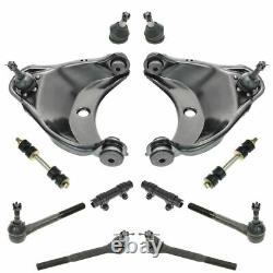 12 Piece Steering & Suspension Kit Control Arms Tie Rods Sway Bar End Links New