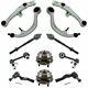 12 Piece Steering & Suspension Kit Control Arms Wheel Bearings Tie Rods End Link