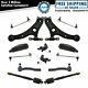 14 Piece Steering & Suspension Kit Control Arms Tie Rods Sway Bar End Links New
