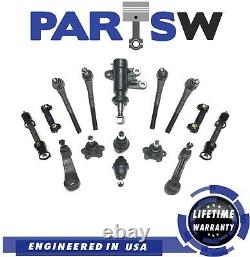 15 Piece Front Kit Ball Joint Sway Bar Tie Rod Idler Pitman Arm for Chevy GMC