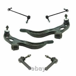 6 Piece Steering & Suspension Kit Control Arms Tie Rods Sway Bar End Links New