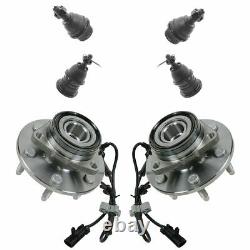 6 Piece Steering & Suspension Kit Upper Lower Ball Joints with Wheel Bearings New