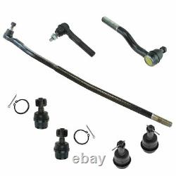 7 Piece Steering & Suspension Kit Upper & Lower Ball Joints with Tie Rod Ends New