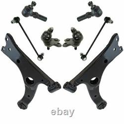 8 Piece Steering & Suspension Kit Control Arms Sway Bar End Links Outer Tie Rods