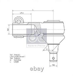 Ball Joint Right Hand Thread 6.51205 Diesel Technic 1271125 1212146 93157156 New