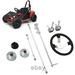 Car 300mm Go Karts Steering Wheel Kit Tie Rod Ball Joint Gear Rack Shaft Kit For