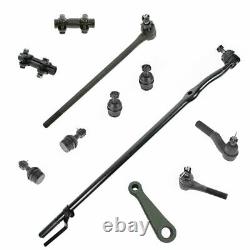 Front 11 Piece Steering & Suspension Kit Tie Rods Ball Joints Pitman Arm