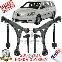 Front Lower Control Arm Kit + Ball Joint Inner Tie Rod For 2005-10 Honda Odyssey