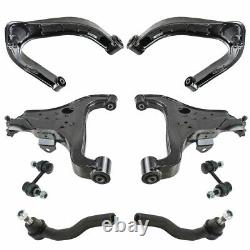 Front Upper Lower Control Arm Tie Rod Sway Bar Link Steering Suspension Kit 8pc
