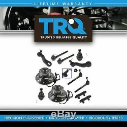 TRQ 12 pc Steering & Suspension Kit Ball Joints Tie Rods Wheel Hubs Pitman Arm