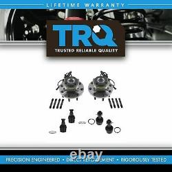 TRQ 6 Piece Steering Suspension Kit Upper Lower Ball Joints Wheel Hub Assemblies