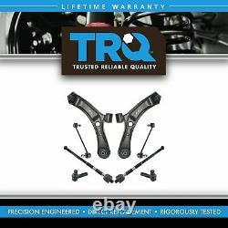 TRQ Front Steering Suspension Kit Control Arms Ball Joint Tie Rod Sway Link 8pc